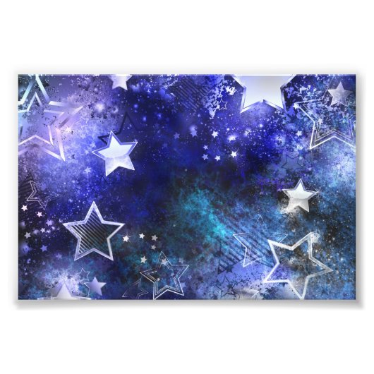 Impression Photo Arrière - plan spatial avec étoiles (Devant)