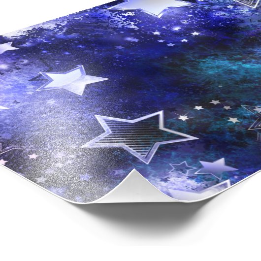 Impression Photo Arrière - plan spatial avec étoiles (Coin)