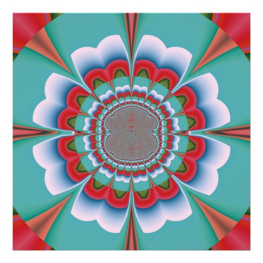 Impression Photo Art abstrait de mandala psychédélique rétro (Devant)