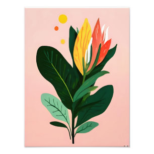 Impression Photo Art Abstrait floral vibrant