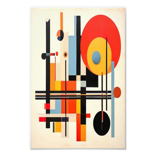 Impression Photo Art Abstrait Géométrique Bauhaus (Devant)