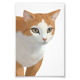 Impression Photo Art de chat roux adorable
