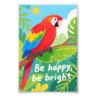 Impression Photo Art de citation de perroquet tropical brillant
