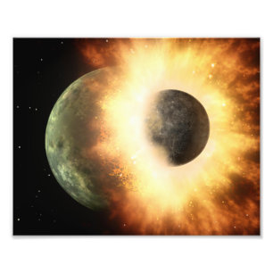 Impression Photo Art de collision planétaire dans l'espace