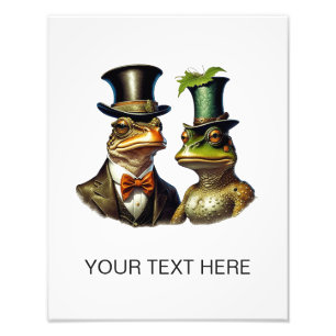 Impression Photo Art de couple de grenouille victorien mignon Cotta