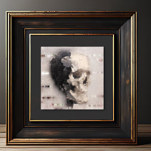 Impression Photo Art de crâne abstrait – Halloween moderne ou vinta