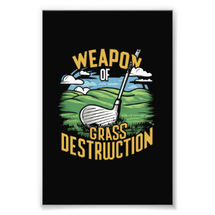 Impression Photo Art de destruction de l'herbe par le golf