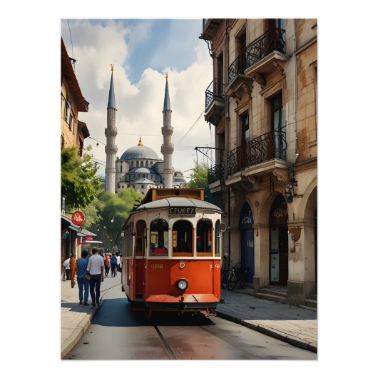 Impression Photo Art de l'aquarelle d'Istanbul (Devant)
