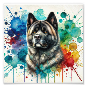 Impression Photo Art de l'aquarelle Majestic Akita