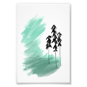 Impression Photo art de l'arbre vert scandinave simple moderne ment