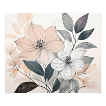 Art de ligne florale minimaliste