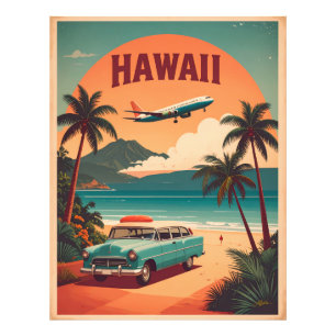 Impression Photo Art de voyage touristique à Hawaï milieu du siècle
