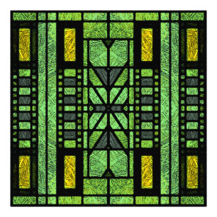 Impression Photo Art Déco de verre coloré en vert et or