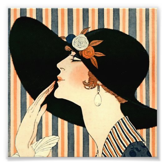 Impression Photo Art Déco "Le Casquette noir" par George Barbier (Devant)