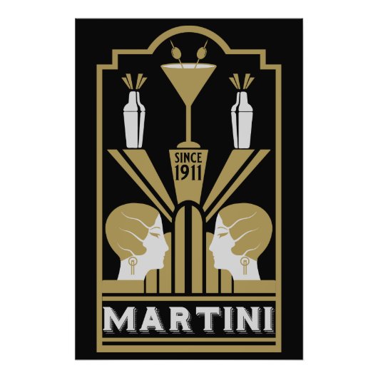 Impression Photo Art Déco Martini (Devant)