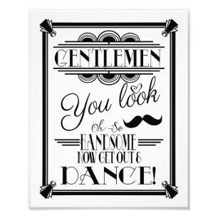 Impression Photo art déco, panneau de salle de bain GENTLEMEN, pann