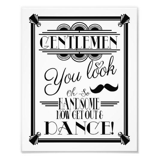 Impression Photo art déco, panneau de salle de bain GENTLEMEN, pann (Devant)