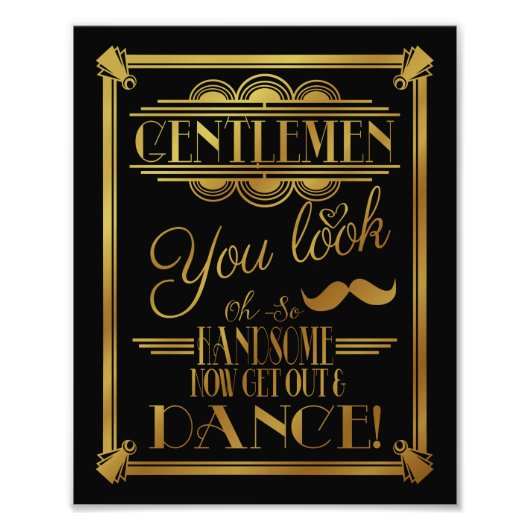 Impression Photo art déco, panneau de salle de bain GENTLEMEN, pann (Devant)