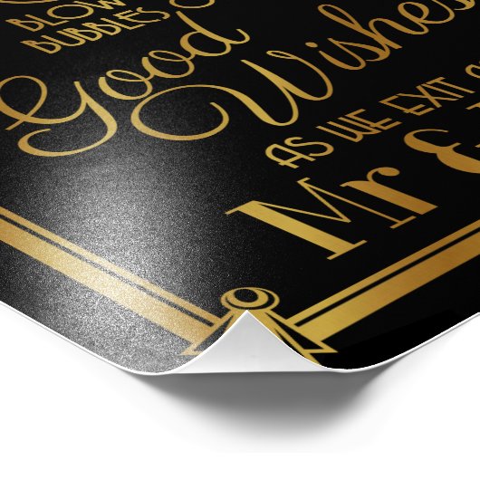 Impression Photo art déco, panneau Mariage à bulle affiche mariage, (Coin)