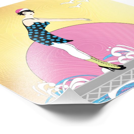 Impression Photo Art Déco Sweet Swimmer Lady (Coin)