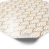 Impression Photo art déco, ventilateur japonaise motif, or, blanc, (Coin)