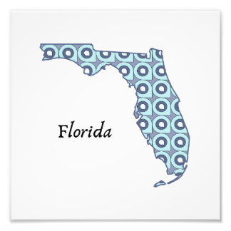 Impression Photo Art d'état de Floride dans "Ocean Hues"