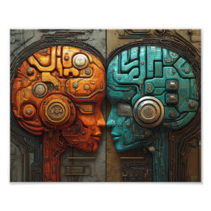 Impression Photo Art d'intelligence artificielle cyberpunk futurist