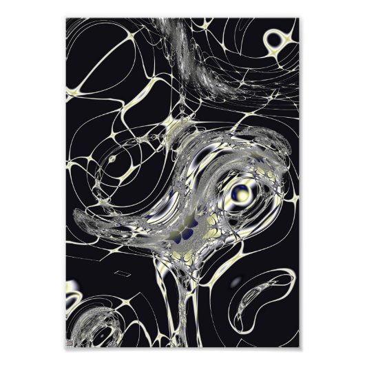 Impression Photo Art fractal abstrait de toile dorée (Devant)