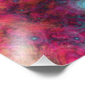 IMPRESSION PHOTO ART FRACTAL PSYCHEDELIQUE ROSE & TURQUOISE (Coin)