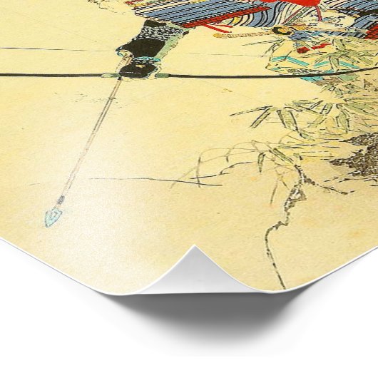 Impression Photo Art Japonais - Un Samouraï Avec Arc À Longbow Et F (Coin)