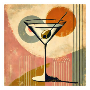 Impression Photo Art Martini Minimaliste Moderne du Milieu du Siècl