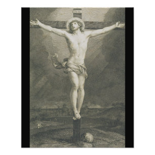 Impression Photo Art minimaliste de la Crucifixion Monomatique
