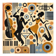 Art minimaliste de l'ère du jazz du milieu du sièc