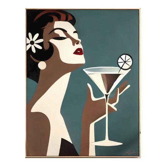 Impression Photo Art Moderne du Milieu du Siècle La DIva Martini (Devant)