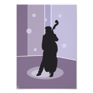 Impression Photo Art musical minimaliste silhouette contrebasse