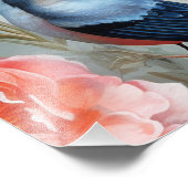 Impression Photo Art surréaliste avec fleurs et oiseaux (Coin)