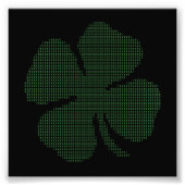 Impression Photo Ascii Art Shamrock Four Leaf Clover (Devant)