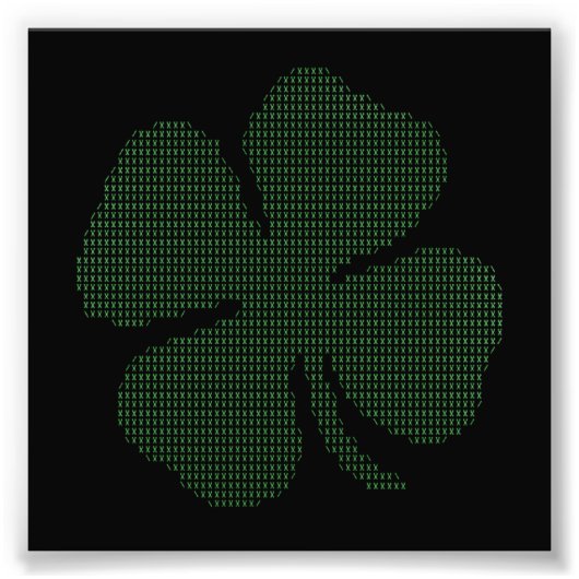 Impression Photo Ascii Art Shamrock Four Leaf Clover (Devant)