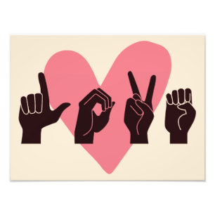 Impression Photo ASL Love IV - Saint-Valentin