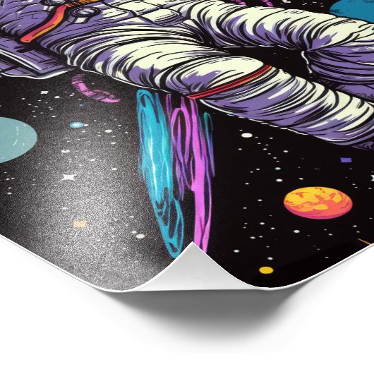 Impression Photo Astronaute Dans L'Espace (Coin)