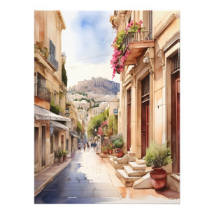 Impression Photo Athènes Grèce aquarelle