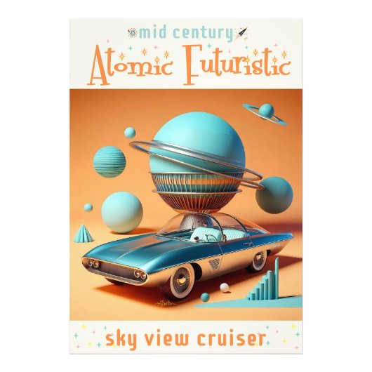 Impression Photo Atomic Futuristic Sky View Cruiser Car  (Devant)