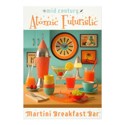 Impression Photo Atomic Retro Futuristic Martini Breakfast Bar (Devant)