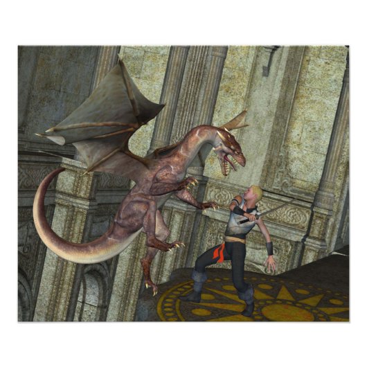 Impression Photo Attaque au dragon (Devant)