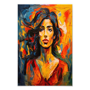 Impression Photo Audacieuse Expressionniste Femme Portrait Abstrait