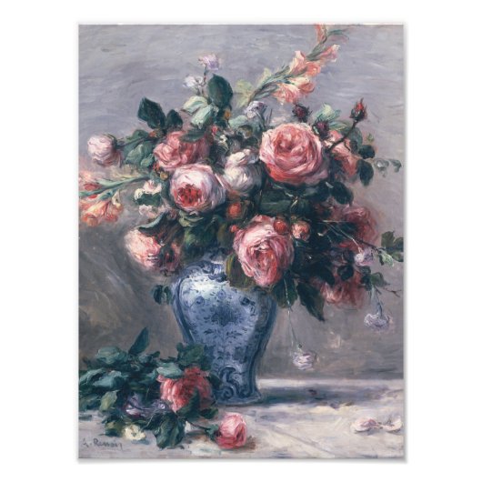 Impression Photo Auguste Renoir - Vase De Rose (Devant)