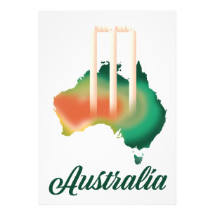 Impression Photo Australie Carte du cricket.