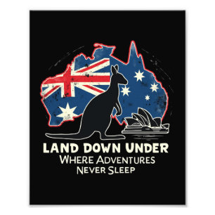 Impression Photo Australie Kangaroo Aussies atterrir sous les