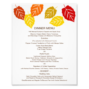 Impression Photo Automne Chute Feuille 8x10 Menu Table pour le cadr