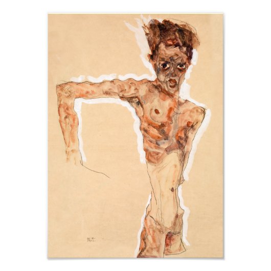 Impression Photo Autoportrait (1911) | Egon Schiele | (Devant)
